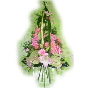 Gerbe piquée Rose Tendre
