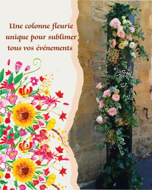 🌸✨ Et si vous apportiez une touche d'originalité à votre événement ?
Découvrez notre colonne fleurie, disponible à la location et entièrement personnalisable selon vos envies et votre thème. 💐
🤍 Mariage 🎉 Anniversaire 🥂 Baptême 🏢 Événement professionnel 🌿 Cérémonie...
Une création florale élégante qui attire tous les regards et sublime vos plus beaux moments.
✨ Parce que chaque événement mérite une décoration unique, Marie et son équipe imaginent une mise en scène qui vous ressemble.